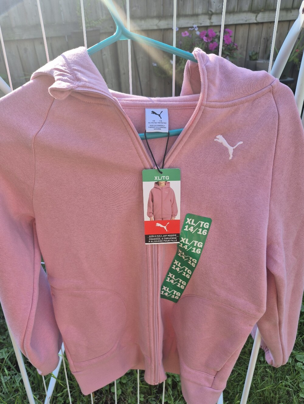 Puma Girls' Light Pink Zip-Up Hoodie Jacket